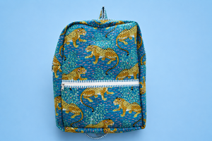 Sac à dos Fashty Lifestyle matelassé imprimé léopard style bohème en tissu de coton avec fermeture éclair, souple, pour voyage et école, 30,48 cm - Product Image 4