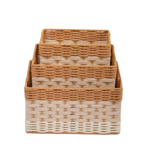 Panier en jacinthe d'eau tressée, solution de rangement durable, produits pour la maison et le jardin, utilisation dans le salon ou dans le placard - Product Image 3