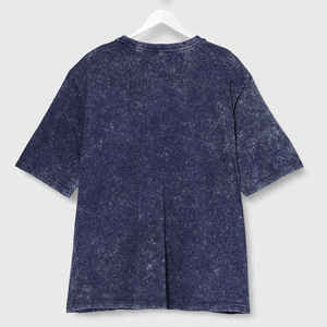 T-shirt personnalisé en coton épais délavé style vintage à col ras du cou – Vente en gros Streetwear - Product Image 2