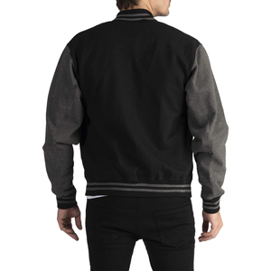 New Customized Logo Geometric Stand 100% Wool Winter Fashionable Varsity <b>Jackets</b> for <b>Men</b> Casual Wear <b>Long</b> Sleeves High Quality - Product Image 2