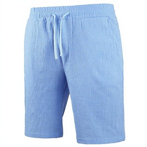 Shorts Bermuda en Coton Uni pour Homme avec Cordon de Serrage à la Taille, Tissu Respirant Décontracté, Coupe Mi-Haute - Product Image 5
