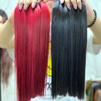 Melon d'eau vin couleur os faisceaux droits couleur rose perruques d'extension de cheveux humains vierges pour les femmes noires avec prix de gros