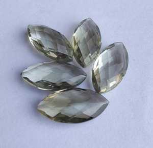 Ametyste verte naturelle, taille marquise briolette, coupe damier, pierre précieuse calibrée, pierre en vrac pour la création de bijoux - Product Image 1