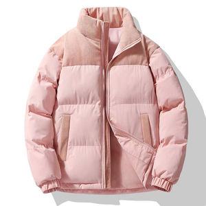 Factory Direct <b>Men</b> Formal <b>Canvas</b> Coated Puffer <b>Jacket</b> Quilted Winter Wear with Stand Collar Front Logo <b>for</b> Wholesale OEM Service - Product Image 2