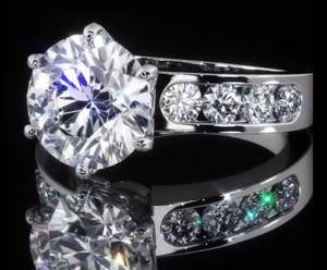 Bague de fiançailles classique en or massif 14 carats avec diamant de laboratoire de 1,25 carat, pierres latérales, certifiée IGI, pour femme, idéale pour un anniversaire - Product Image 2