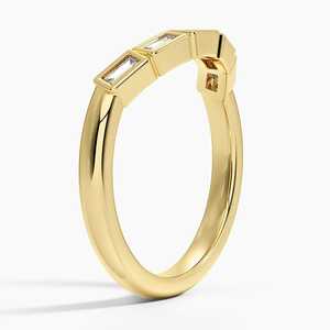 Nuevo Anillo Apilable de Diamantes Cultivados en Laboratorio de Oro Amarillo Sólido de 14k, Anillo de Compromiso y Boda Único con Eternidad Completa de Baguettes Delicadas - Product Image 4