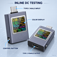 Testeur USB Type-C HDC-085C avec affichage LED, voltmètre, ampèremètre, mesure de courant et de tension CC, testeur de charge de batterie externe, CC 4,5-50V 0-12A