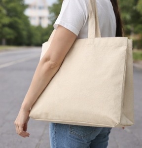 High Quality Custom Color Logo Printed Gusseted Cotton Shopping <b>Bags</b> 100% Cotton Shoulder Handle Gusseted <b>Bag</b> - Product Image 2