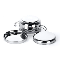 Boîtes à lunch pour adultes en acier inoxydable au design moderne, double niveau, 2 compartiments, étanches, légères, 300 ml, matériau de qualité alimentaire, faciles à utiliser