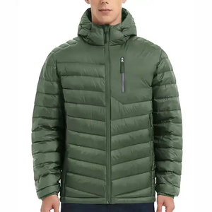 Veste matelassée coupe-vent et imperméable en toile avec col montant et patchwork, design personnalisé, style streetwear hivernal, pour hommes, femmes et unisexe - Product Image 1