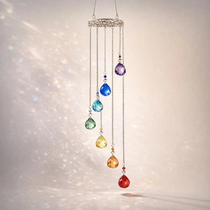 Colorful Crystal Sun Catcher Metal Hanging Decor For Home Garden <b>Window</b> Balcony Rainbow <b>Light</b> Catching Elegant Decorative Art - Product Image 1
