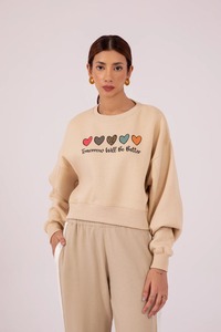 Sudadera Oversize de Mujer de Color Liso con Hombros Caídos, Cuello Redondo, Manga Larga, Tejida 100% Algodón, Cortavientos y Ecológica - Product Image 6