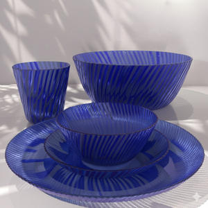 Vajilla con Textura Óptica Hecha en Taiwán, Edición Wonderland - Tazas, Tazones, Platos - Azul Venecia - Product Image 1