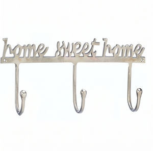 Stainless Steel Home Sweet Home <b>Hook</b> Mirror Finished Elegant Design Perfect For Bathroom Kitchen Storage And Decor - Product Image 1