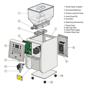 KEI FU Automatic Powder Dispensing <b>Machine</b> HF-H03GFS|Precision Boba <b>Tea</b> Powder Filler|Smart Dispenser for <b>Bubble</b> <b>Tea</b> Shop - Product Image 5