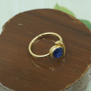 Blue Sapphire Crescent <b>Moon</b> <b>Ring</b> 925 Sterling Silver Handmade Boho Statement <b>Ring</b> Celestial Jewelry Gift for Women Unisex Mom - Product Image 3