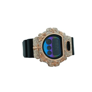 Reloj de Diseño Único con Diamantes Incrustados, Elegante Caja de Acero Inoxidable y Correa de Goma, Ideal para Regalo de Aniversario - Product Image 2
