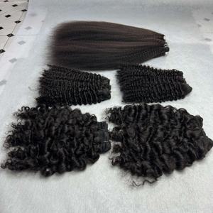 Extensions de cheveux à bandes 100% cheveux humains vietnamiens bruts, lot de cheveux, boucles crépues, boucles Jerry, ondulations naturelles, double trame, un donneur, directement de l'usine - Product Image 2