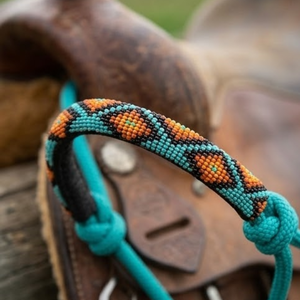 Cuerda de Entrenamiento Profesional Teal, Cabezal de Cuerda Trenzada a Mano, Brida de 4 Hilos, Nudo de Fiador para Establos, Lazo para Caballos, Equipo Práctico y Duradero - Product Image 2