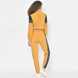 Conjunto Deportivo de 2 Piezas de Algodón OEM, Corte Ajustado, para Invierno, Ropa Deportiva para Mujer, Estilo Urbano, Sudadera con Cremallera y Mangas Largas - Product Image 4