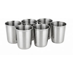 Vasos de Acero Inoxidable de Alta Resistencia al por Mayor, Vasos de Agua de Metal Irrompibles de Grado Alimenticio, Vasos Reutilizables Plateados - Product Image 2