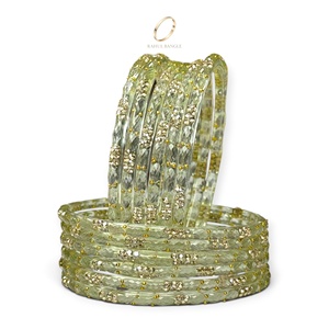Bracelets haut de gamme en verre cristal blanc plaqué or pour femmes, collection mode pour mariage et fête, prix de gros - Product Image 2