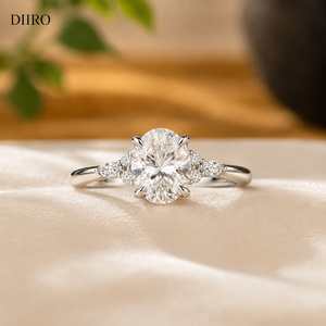 Bague de fiançailles classique en moissanite, coupe ovale, bague de mariée en diamant, argent sterling 925, bague d'anniversaire de mariage - Product Image 3
