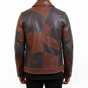 High Quality <b>Men</b> <b>Leather</b> <b>Jacket</b> Street Style Turn Down Collar Adjustable Cuffs Secure Closure Wholesale Custom <b>Leather</b> <b>Jacket</b> - Product Image 2
