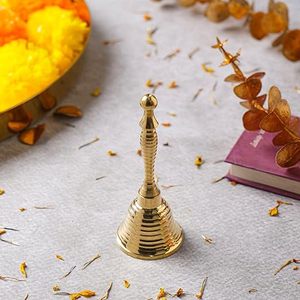 Campana de Mano de Latón Hecha a Mano, Campana Decorativa Vintage para Oración, Escritorio, Hogar, Templo u Oficina - Product Image 3
