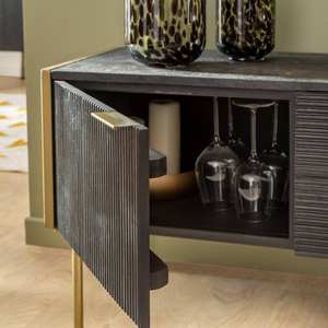 Mueble para TV Vandana Mira Cresta en madera de mango y metal en tono dorado - Product Image 3