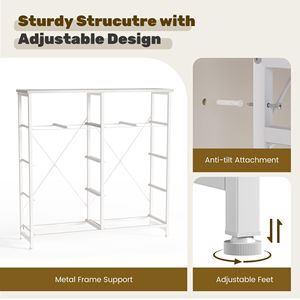 Commode à 10 tiroirs en tissu avec dessus en bois MDF, cadre en aluminium, coffre de rangement pour chambre à coucher, salon, placard, couloir - Product Image 4