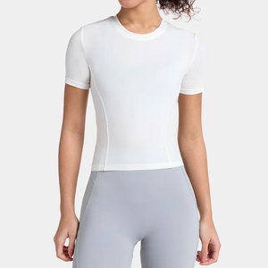Camiseta de Compresión para Mujer, Camiseta Deportiva para Gimnasio, Absorbe el Sudor, Ajuste Ceñido, Corte Corto, Alta Elasticidad, para Fitness y Running - Product Image 6