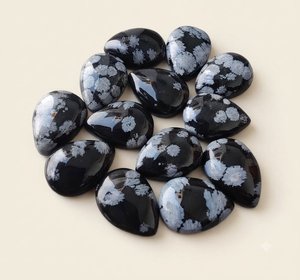 หินออบซิเดียนทรงหยดน้ำแบบธรรมชาติสำหรับทำเครื่องประดับ - Product Image 3