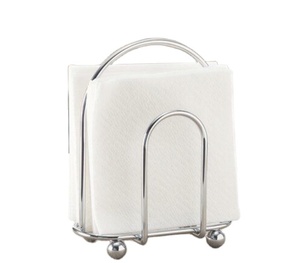 Porte-serviettes créatif en fer à 2 fentes avec base ronde, distributeur de papier en cuivre rose doré pour comptoir de cuisine - Product Image 1