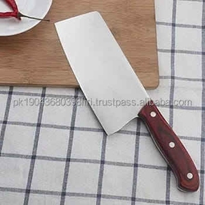 Damascus Steel <b>Kitchen</b> Cleaver <b>Knife</b> Rosewood Handle 6-7.9in Blade Ambidextrous Design Eco-Friendly High-Polish Finish Steel - Product Image 2