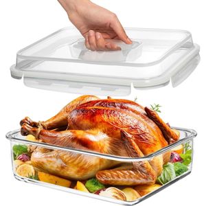 Recipiente de Vidrio Grande para Almacenamiento de Alimentos de 4800 ML/163 Oz/21 Tazas con Tapa Hermética para Guardar Alimentos, Verduras y Frutas - Product Image 1