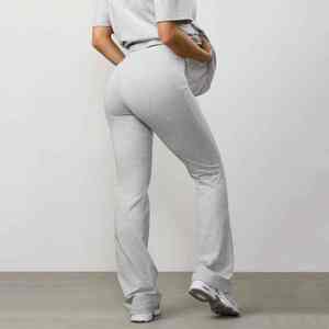 ชุดเซ็ตเสื้อยืดคอตตอนเจอร์ซีย์และกางเกงขาบานผ้าคอตตอนเจอร์ซีย์สำหรับผู้หญิง เนื้อผ้านุ่ม สวมใส่สบาย เหมาะสำหรับออกกำลังกาย - Product Image 5