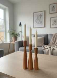 Support à bougie en bois brun de qualité supérieure, design admirable, pour cuisine, table à manger, décoration, bougeoir, à vendre - Product Image 4