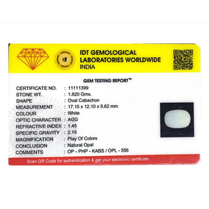 Natural Opal Rough Gemstone 9.1 Carat Certified Wholesale 20mm - Product Image 4
