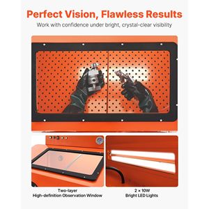 Cabine de sablage en acier robuste de 115 gallons avec trémie à abrasifs de 31 gallons et deux pistolets de sablage 1.6 – Sablageur haut de gamme - Product Image 5