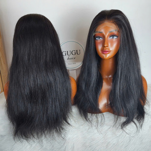 Perruques de cheveux naturels lisses à prix de gros, perruques frontales complètes en cheveux bruts pour femmes - Product Image 1