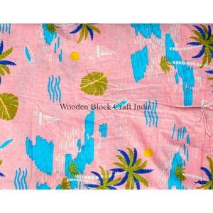 Tissu en coton 100% pur, écologique, tissé, à séchage rapide, respirant, léger, imprimé en bloc, pour femmes et filles - Product Image 5