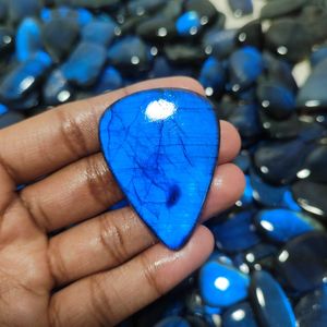 Labradorita azul Natural 100%, piedras preciosas sueltas, cabujón de labradorita azul de alta calidad, lote de piedra de cristal curativa, suministro a granel de Labra - Product Image 2