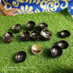 Bol en corne fait à la main de luxe de meilleure qualité de bol en corne de boeuf véritable bol en corne de boeuf aux conceptions modernes gratuites avec taille et logo personnalisés - Product Image 2