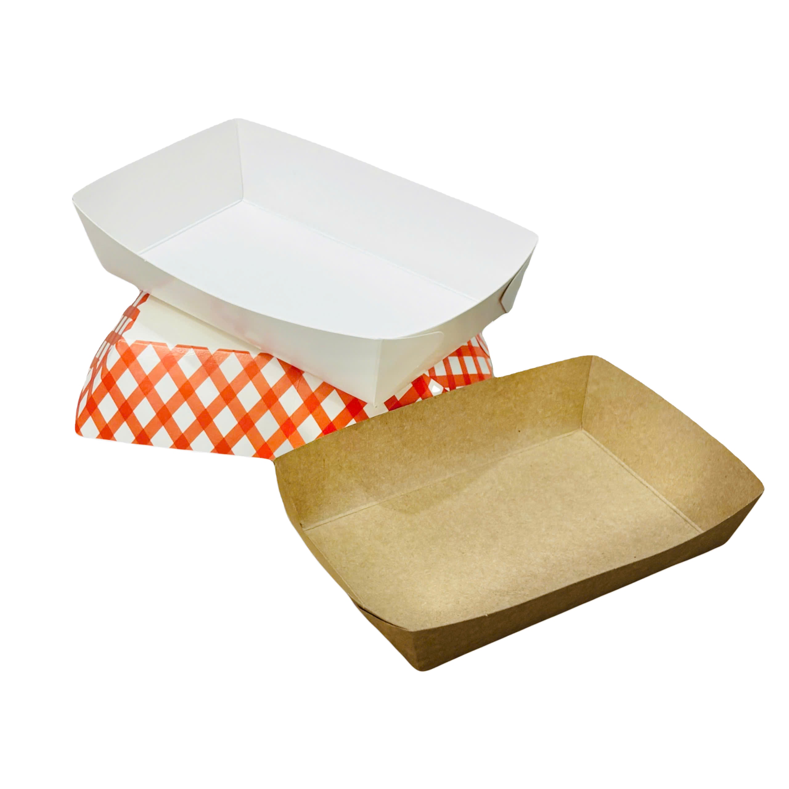 Durable and Eco-Friendly Paper Sushi Tray Rectangular Kraft Paper Food Tray for Vegetables Serving Bowls & Plates