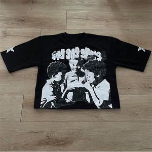 Camiseta de gran tamaño de felpa para hombre de diseñador personalizado de alta calidad 100% algodón de peso pesado transpirable de secado rápido High Street Style - Product Image 3