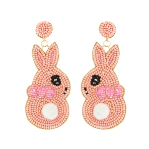 ต่างหูลูกปัดแก้วสไตล์ดีไซน์เนอร์สำหรับผู้หญิงที่ทำด้วยมือตกแต่งงานปาร์ตี้ต่างหูลูกปัดสำหรับผู้หญิงงานฝีมือ - Product Image 1