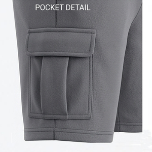 Men Performance Cargo Shorts Stretch Fitness Gym Shorts Custom Logo Men’s Navy Blue Cargo Gym Shorts Quick Dry Athletic - Product Image 3