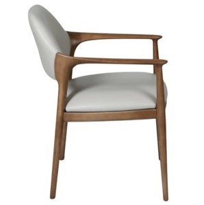 Modern Solid Wood <b>Dining</b> <b>Chair</b> Upholstered Faux Leather Seat Back Midcentury Design for Home <b>Dining</b> Use - Product Image 4