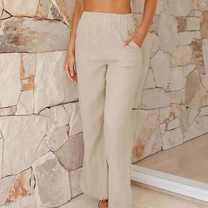 กางเกงทำงานผู้หญิงแบบยืดได้ สวมใส่สบาย ผู้จัดจำหน่ายกางเกงพลีทเอวสูงสำหรับผู้หญิง ราคาขายส่งสุดหรู - Product Image 6